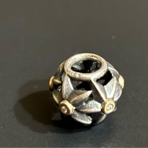 Pandora Retired Patriotic Star W/ 14kt Gold Bead